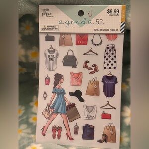The Paper Studio Agenda 52 Girl Daily Life Fashion Icons Sticker Pack Book